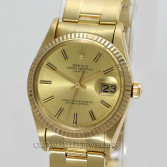Rolex Vintage Date Ref 15037 14K Yellow Gold Champagne Dial